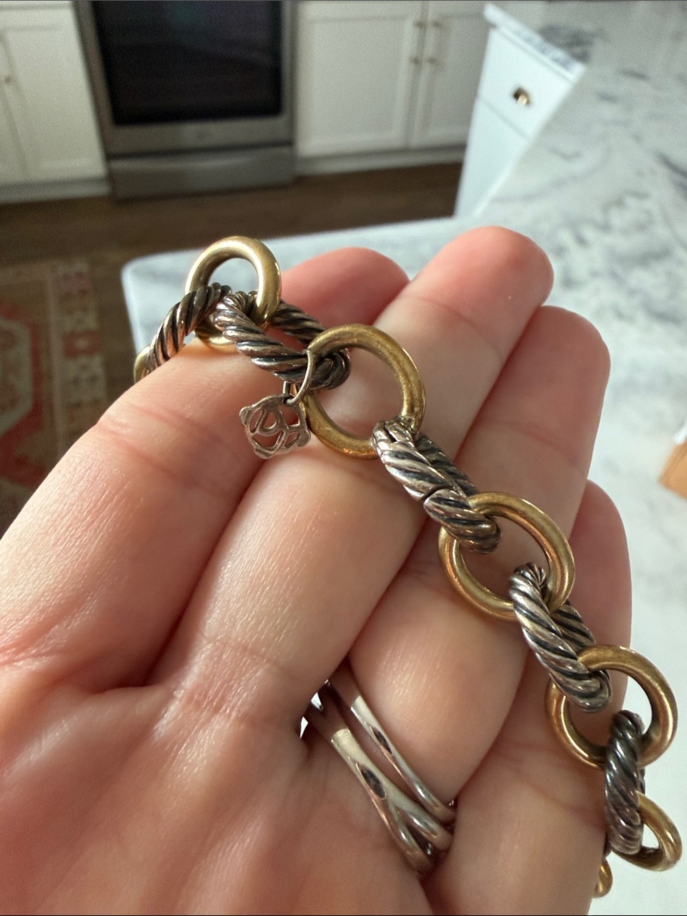 Authentic David Yurman two-tone oval link necklace - Picture 2 of 5